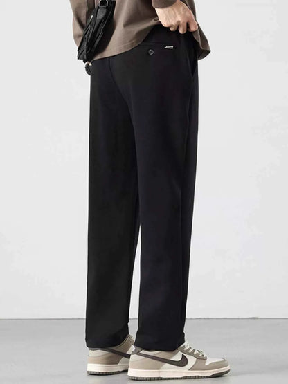 Men's Full Size Drawstring Track Pants with Relaxed Fit Plus Size