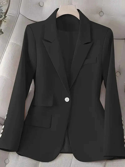 Single-Button Long Sleeve Blazer