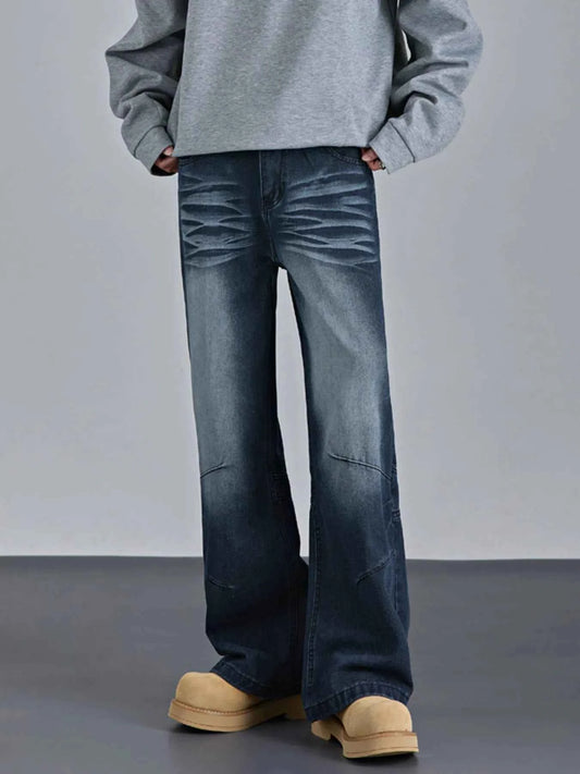 Men's Vintage Wash Wide Leg Jeans