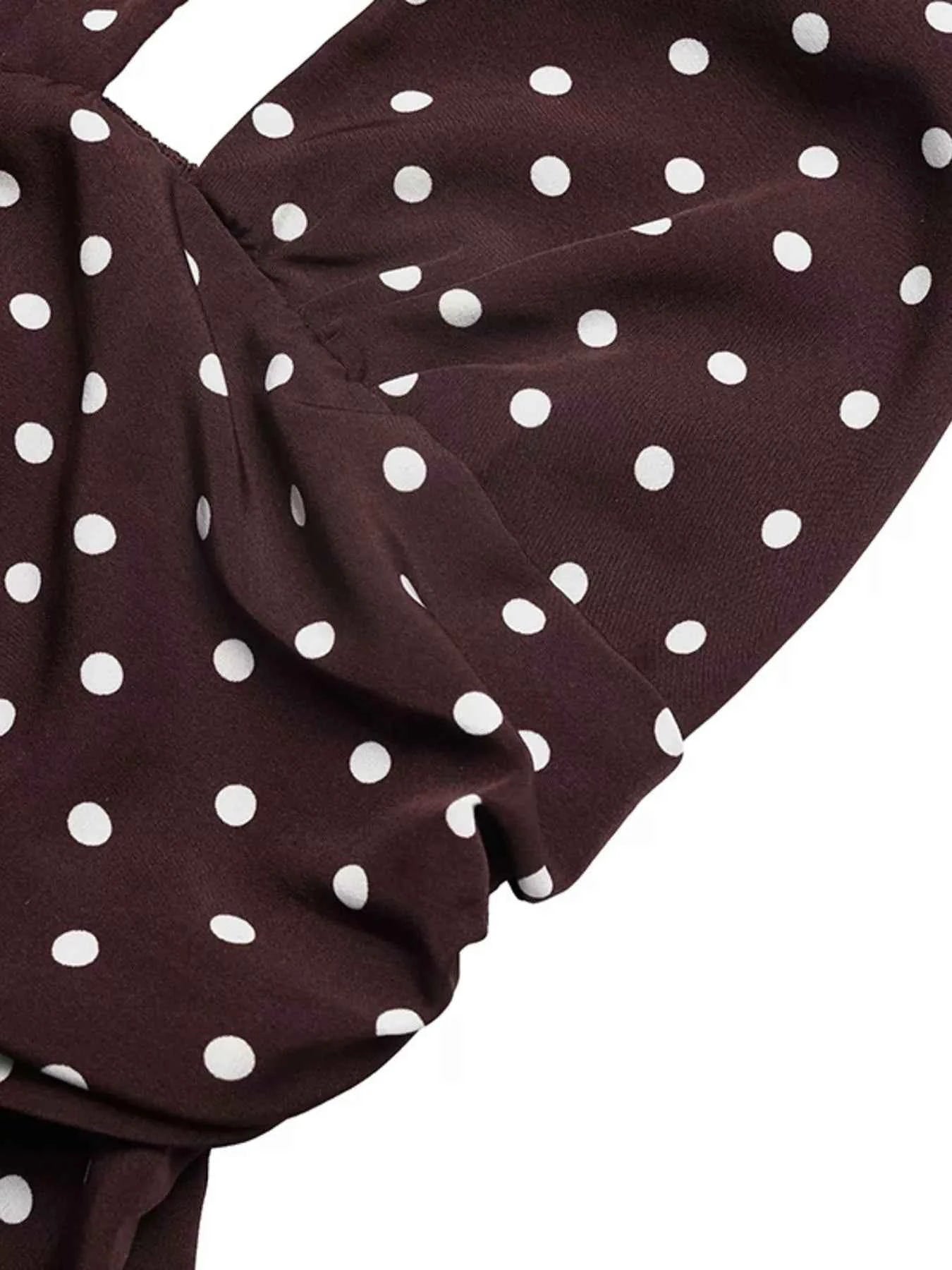Halter Neck Polka Dot Maxi Dress