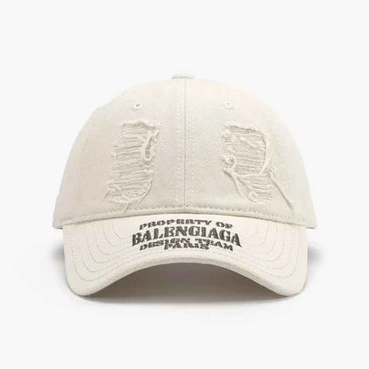 Distressed Letter Cotton Baseball Cap
