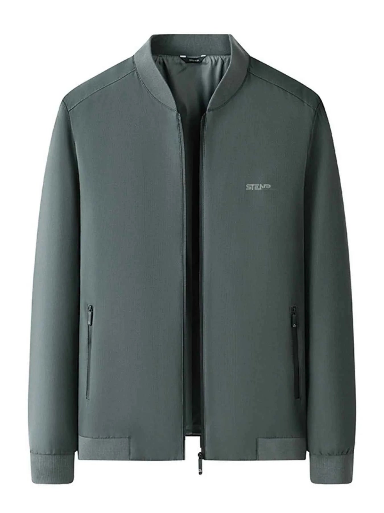 Men's Plus Size Zip-Up Bomber Jacket with Pockets