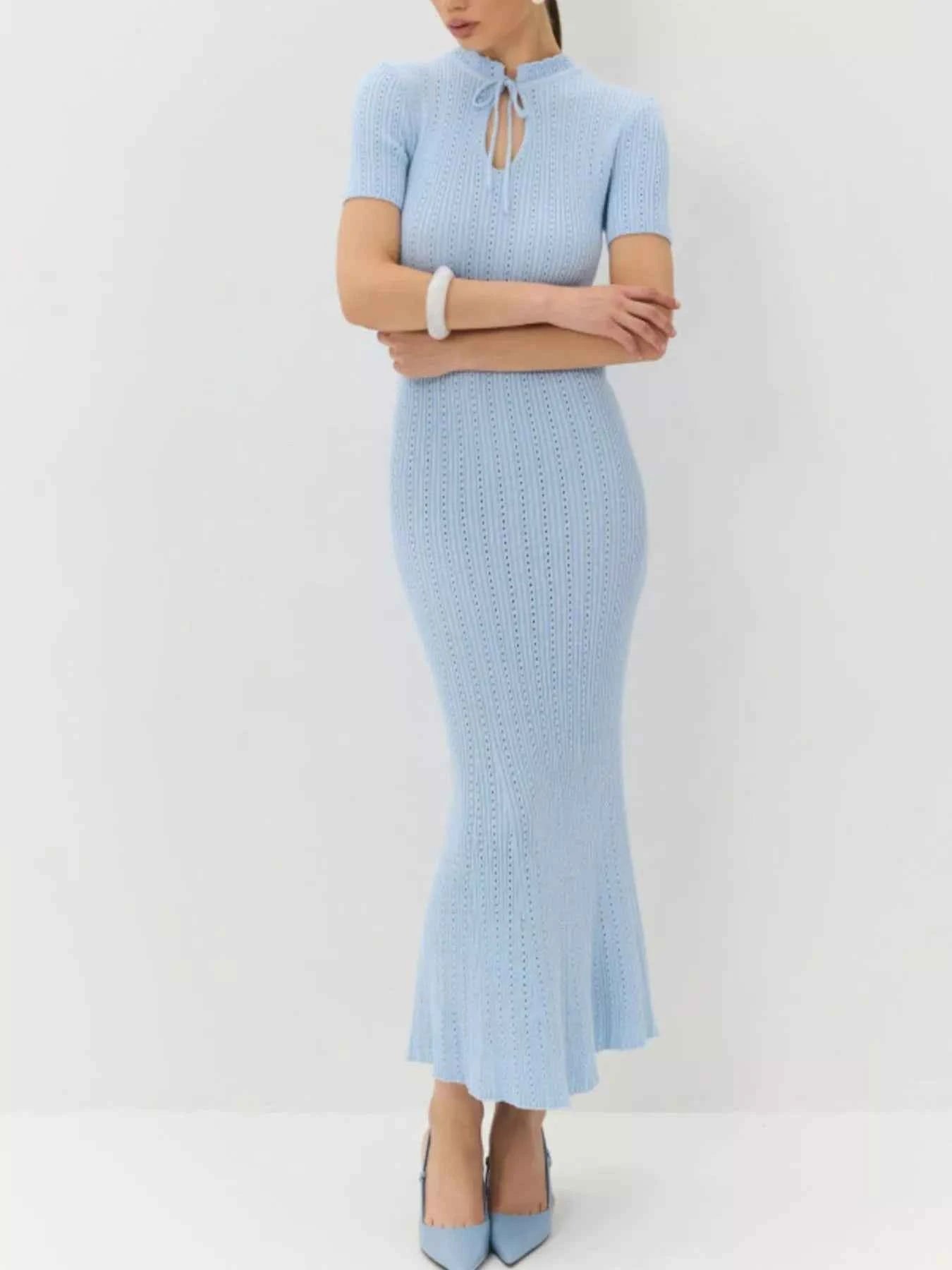 Short Sleeve Knitted Mermaid Dress