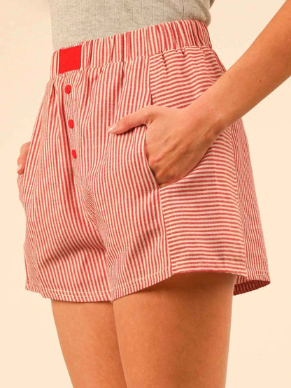 Striped High-Waist Shorts