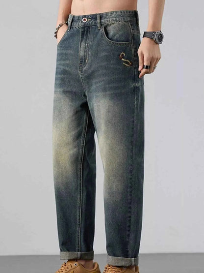 Men's Wash Straight Leg Jeans