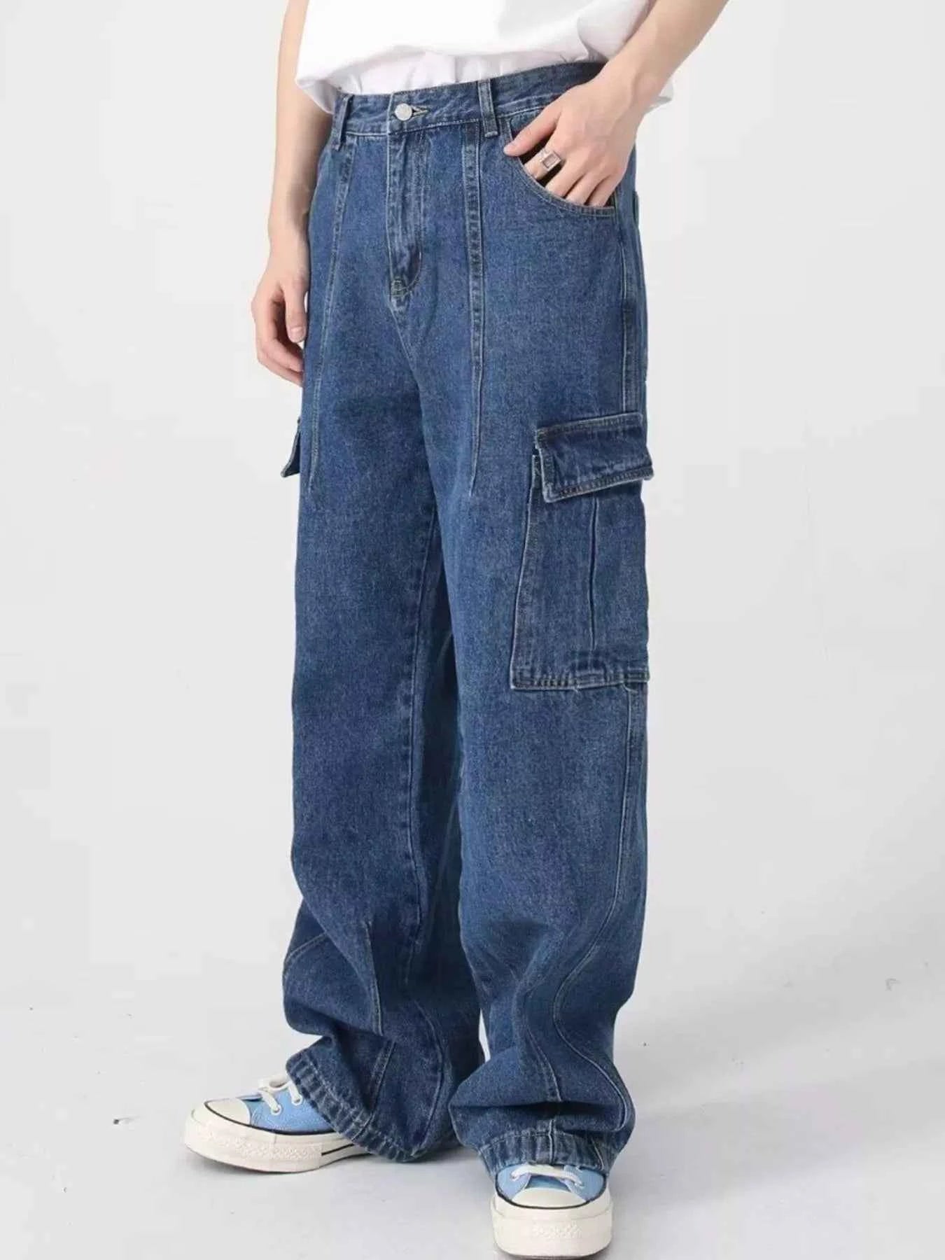 Men's Full Size Relaxed Fit Cargo Jeans Plus Size
