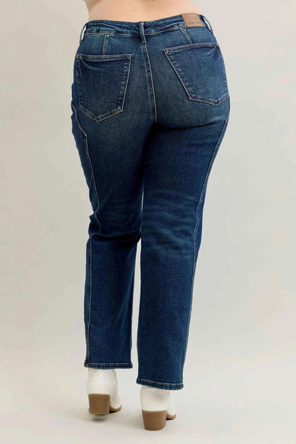Judy Blue Full Size Seam Detail Straight Leg Jeans Plus Size