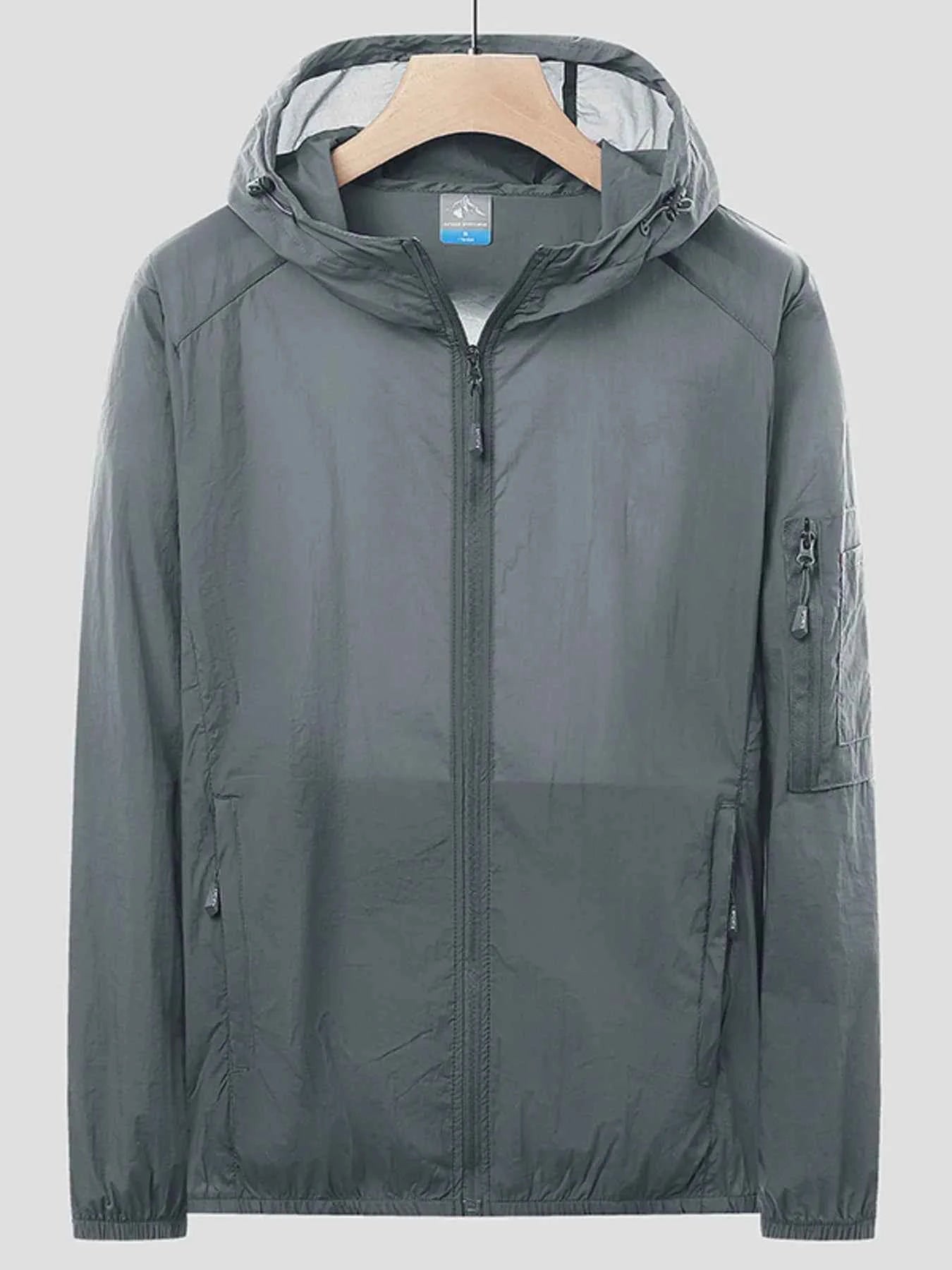 Men's Plus Size Zip Up Long Sleeve Hooded Jacket