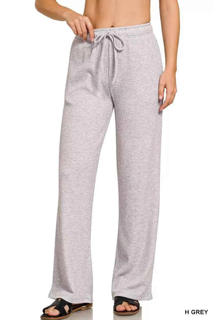 Zenana Ribbed Drawstring Lounge Pants
