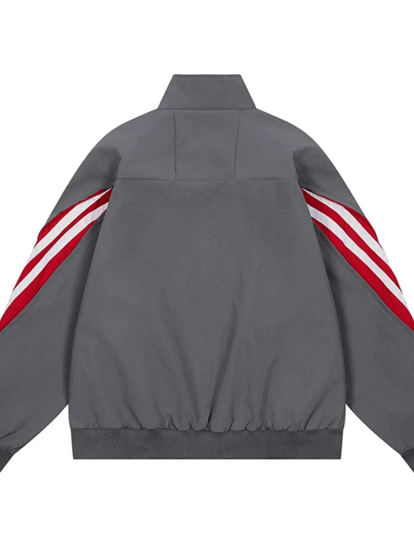 Men's Striped Zip Up Long Sleeve Jacket