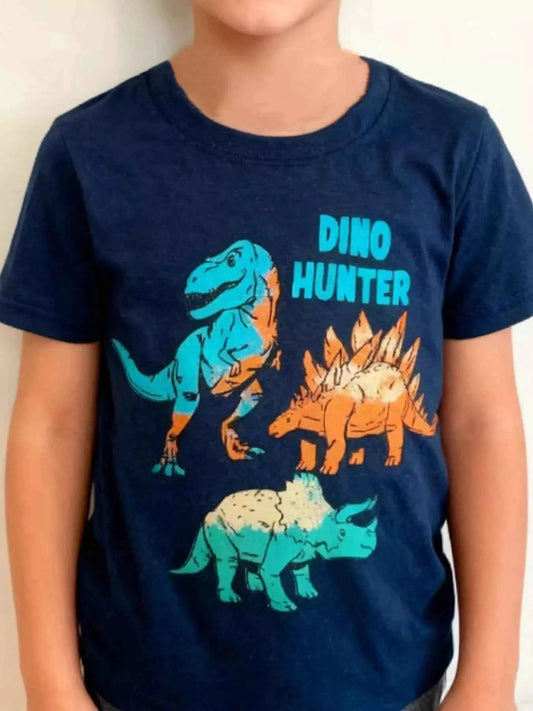 Children's Dino Hunter Graphic Short Sleeve T-Shirt