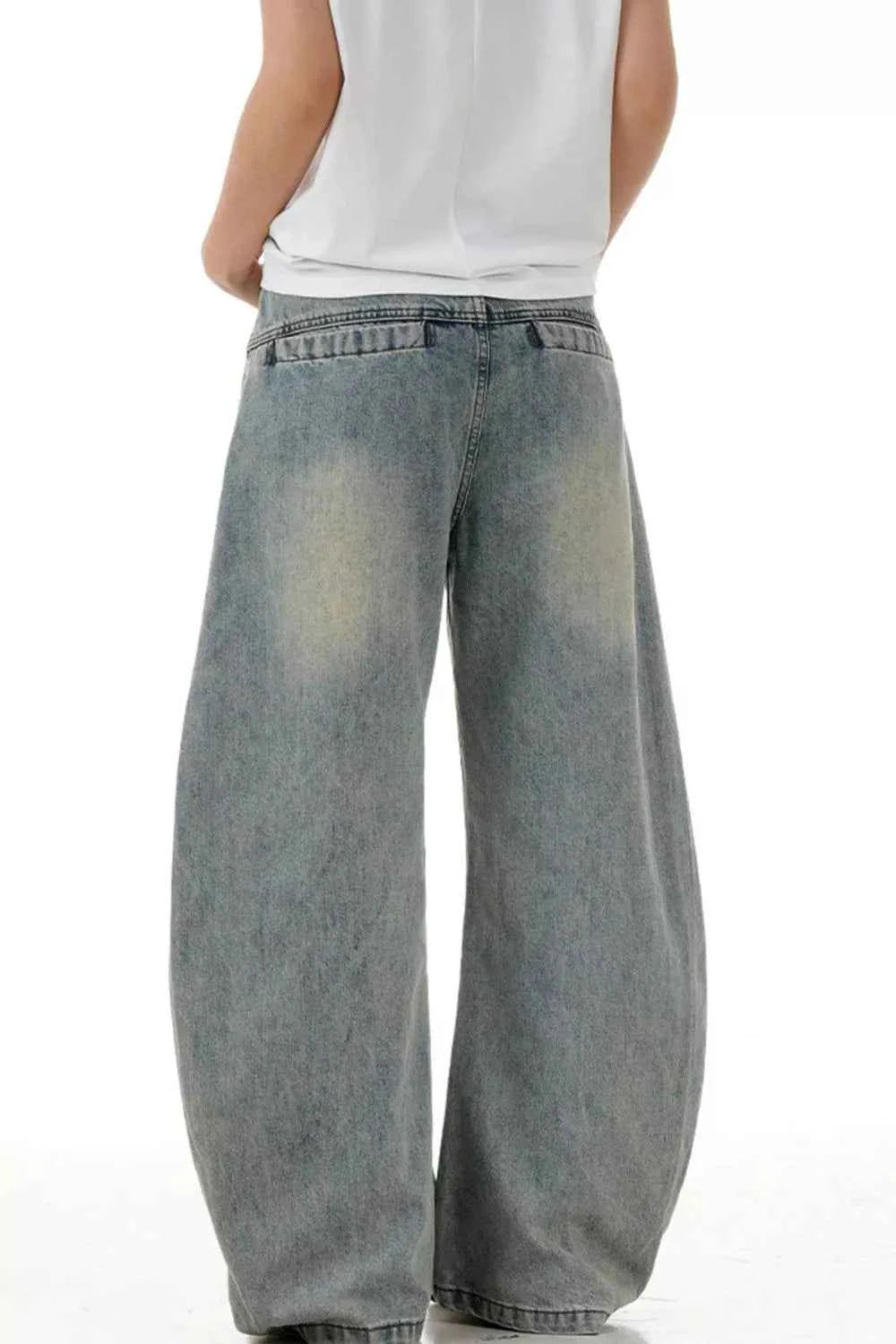 Men's Vintage Wash Wide Leg Jeans