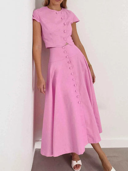 Short Sleeve Top and Skirt set