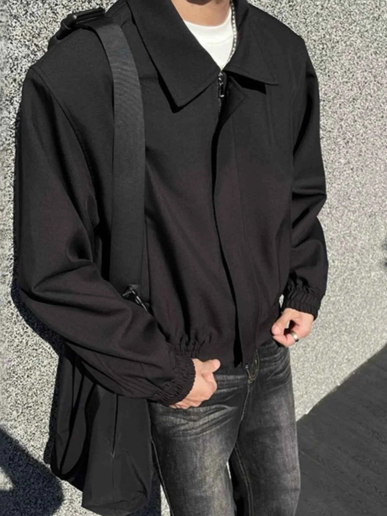 Men's Plus Size Zip Up Long Sleeve Jacket