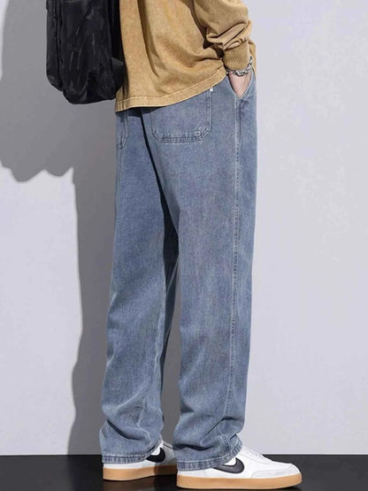 Men's Plus Size Relaxed Fit Drawstring Jeans