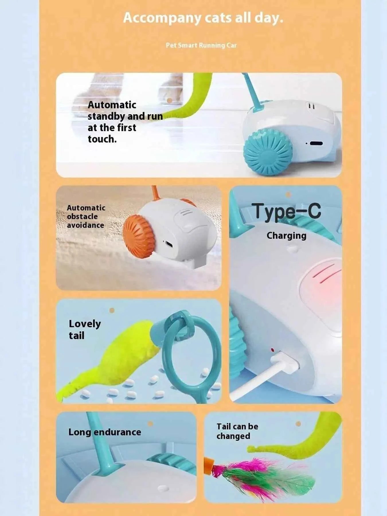 Interactive Self-Rotating Pet Teaser Toy