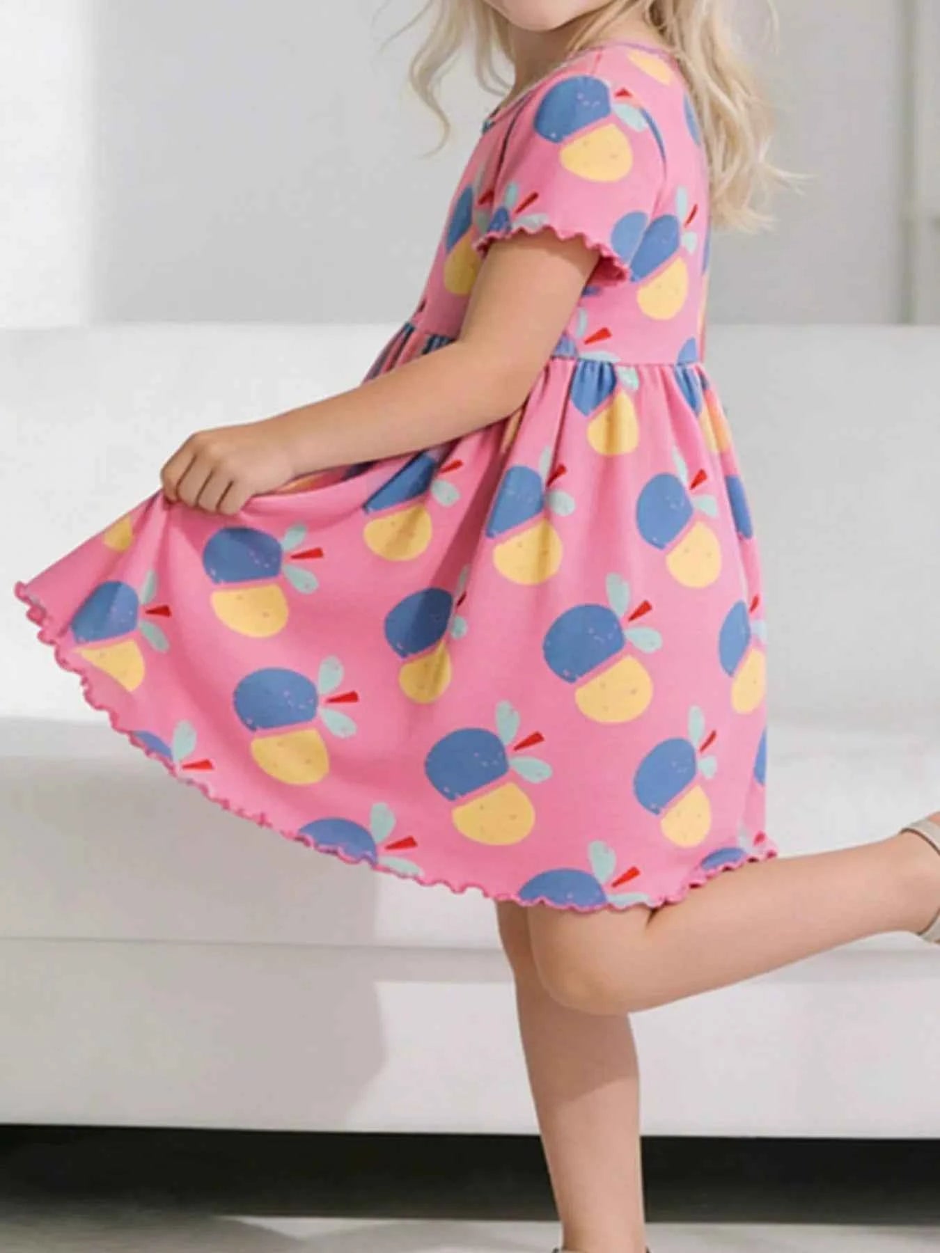Children's Printed Short Sleeve Dress
