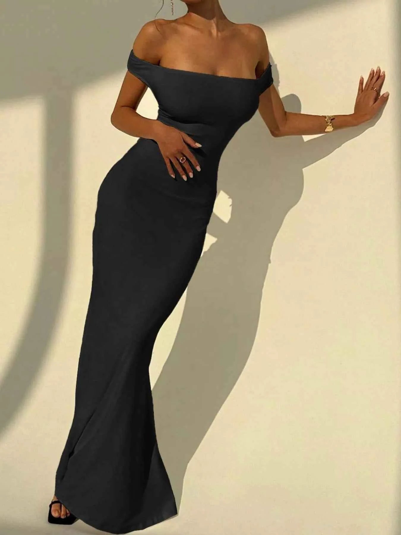 Backless Off-Shoulder Bodycon Mermaid Maxi Dress