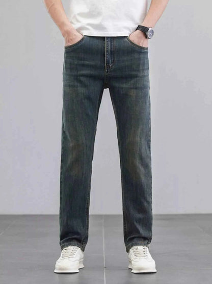 Men's Washed Straight Leg Fit Jeans