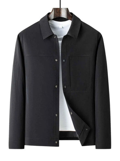 Men's Plus Size Button Up Long Sleeve Jacket