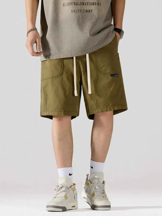 Men's Full Size Cargo Drawstring Shorts Plus Size