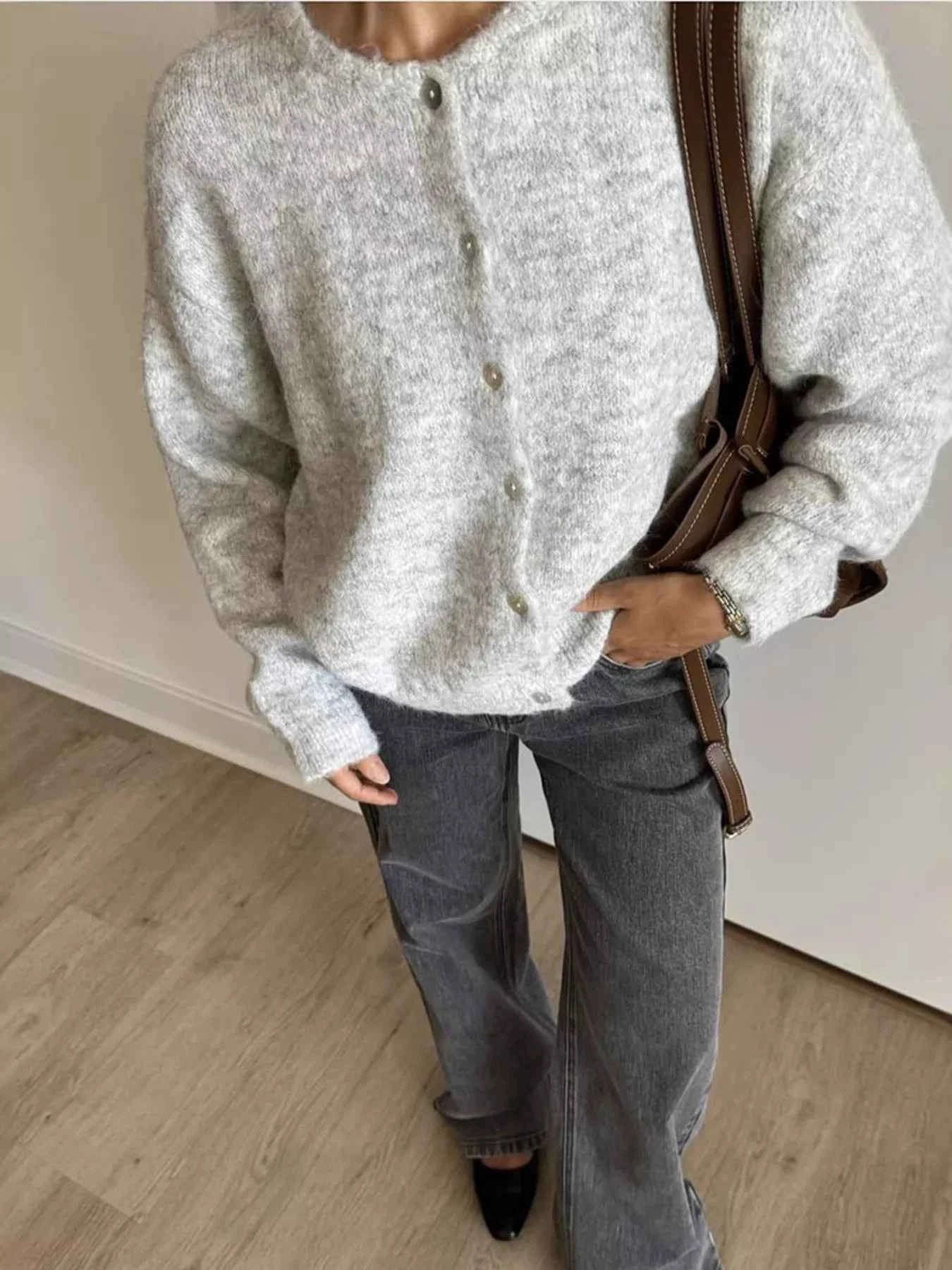 Button Up Long Sleeve Cardigan