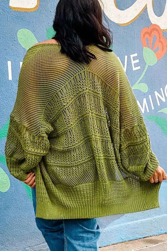 Chunky Knit Open Front Cardigan