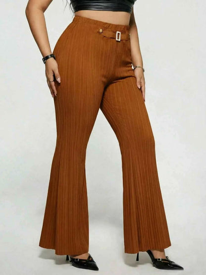 Plus Size High Waist Flare Pants