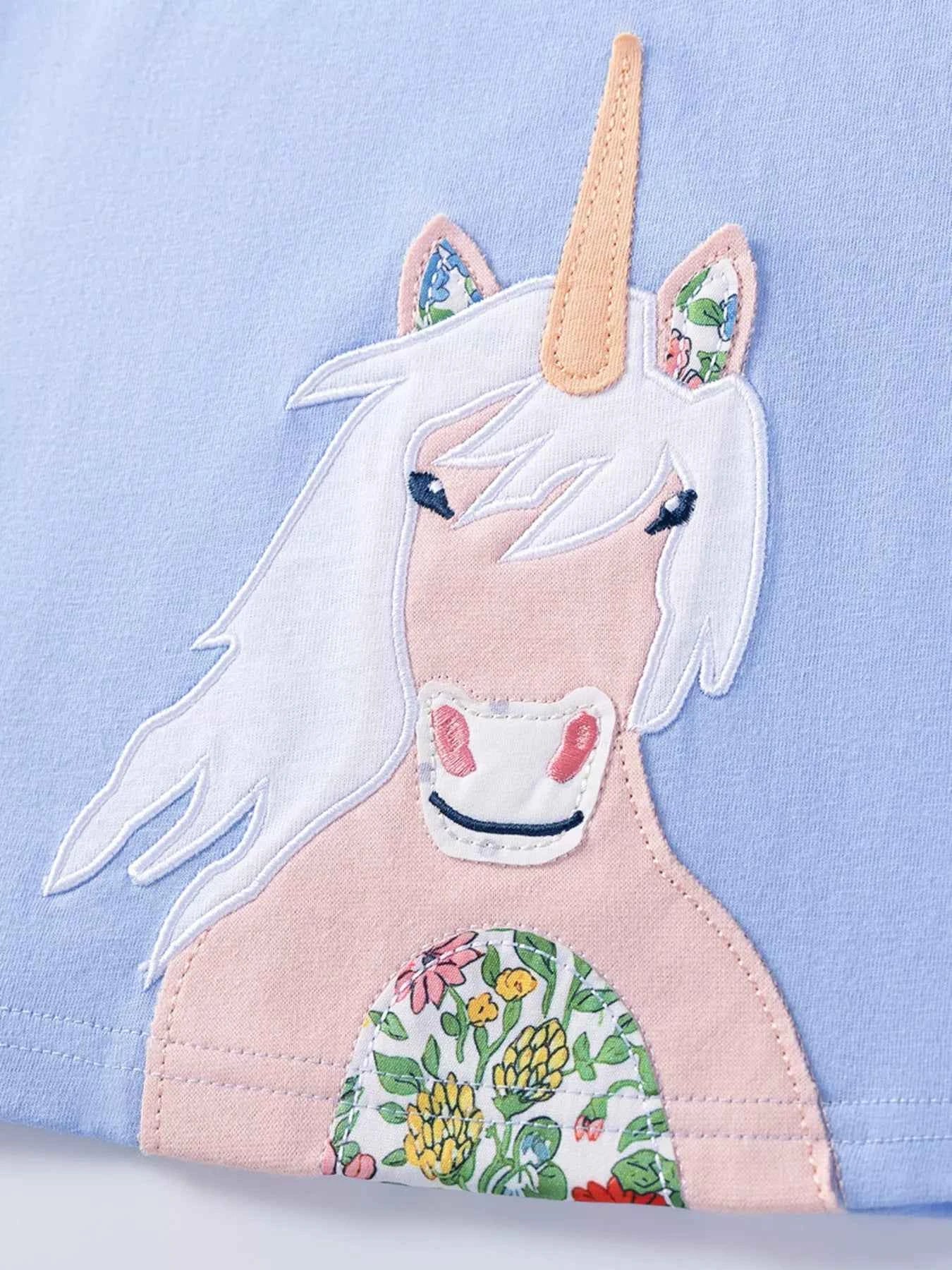Children's Unicorn Print Casual Dress