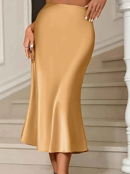 Satin Midi Mermaid Skirt