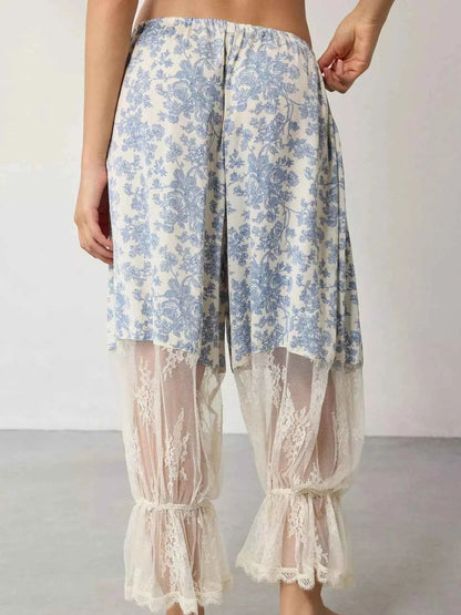 Floral Lace Patchwork Pants