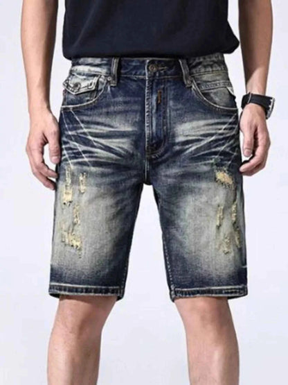 Men's Distressed Denim Shorts