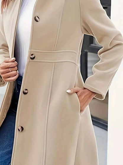Button-Down Wool Blend Coat
