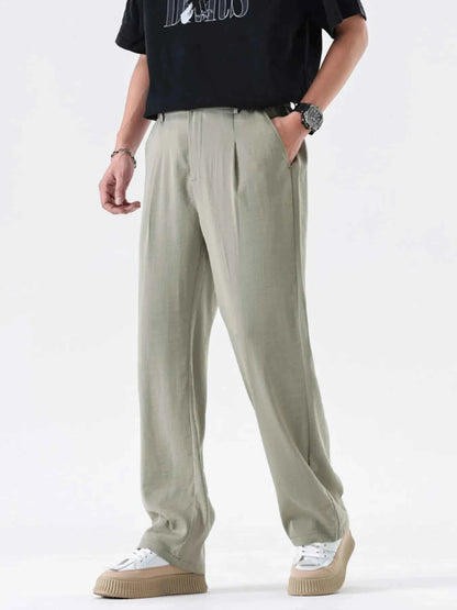 Men's Full Size Relaxed Fit Wide Leg Casual Pants Plus Size