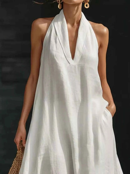Full Size Halter Neck Sleeveless Maxi Dress Plus Size