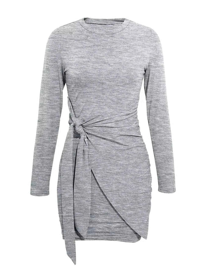 Round Neck Long Sleeve Bodycon Dress