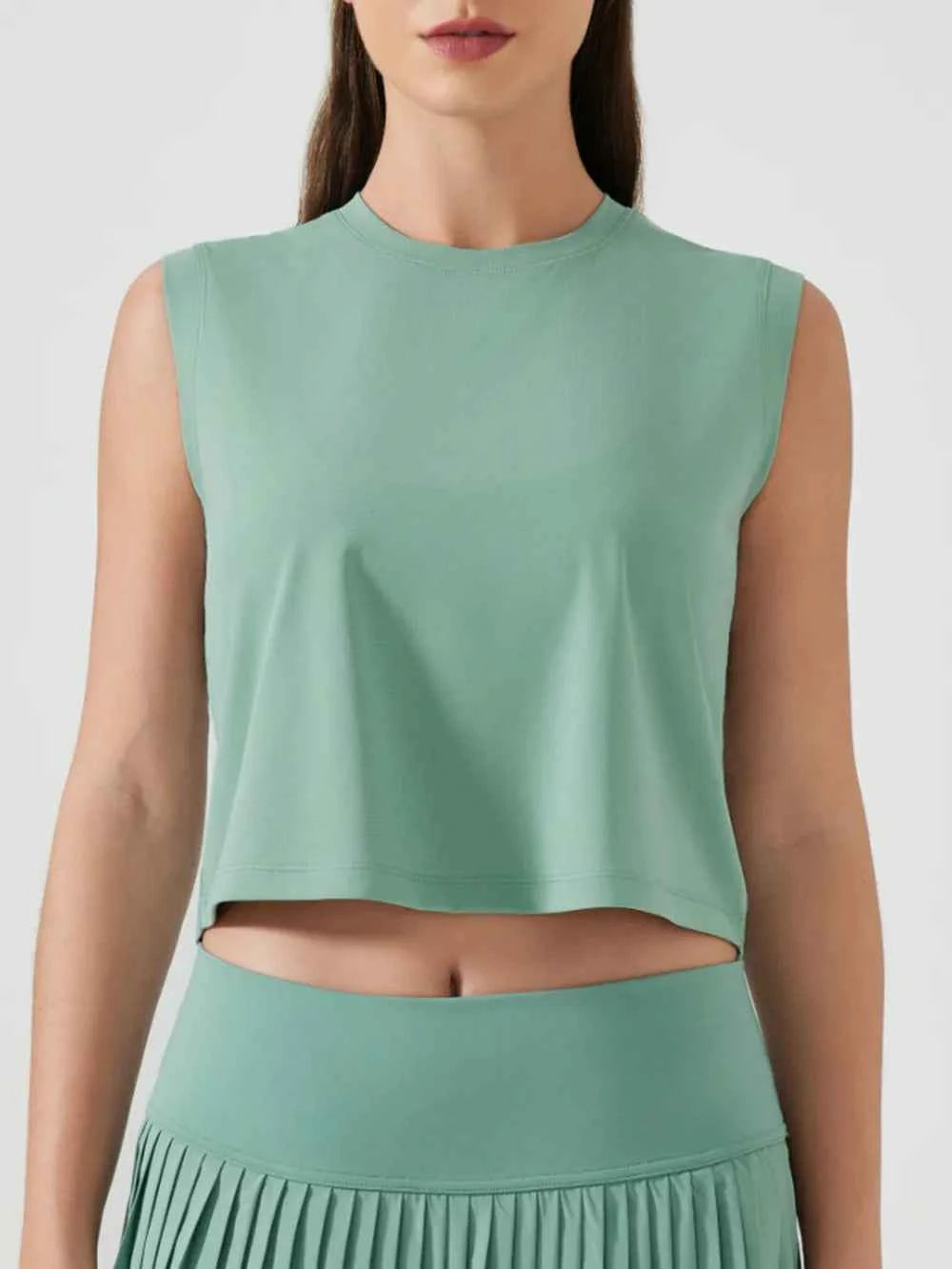 Millennia Round Neck Cropped Active Tank