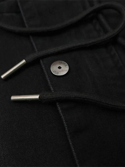 Men's Plus Size Drawstring Long Sleeve Jacket