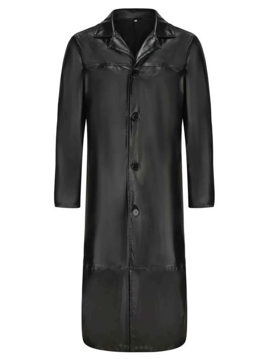 Men's Full Size Button Up Long Sleeve Longline Jacket Plus Size
