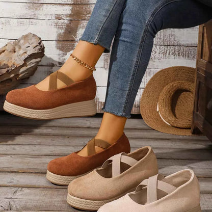 Crisscross Wedge Slip-Ons