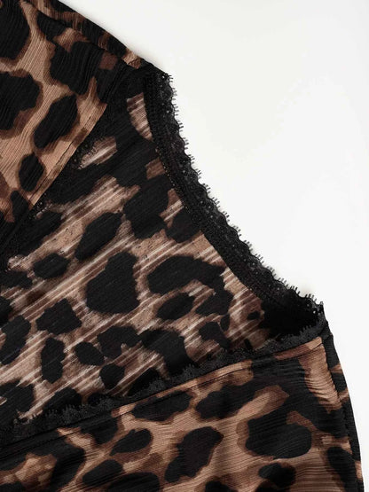 Leopard Print Button-Down Top