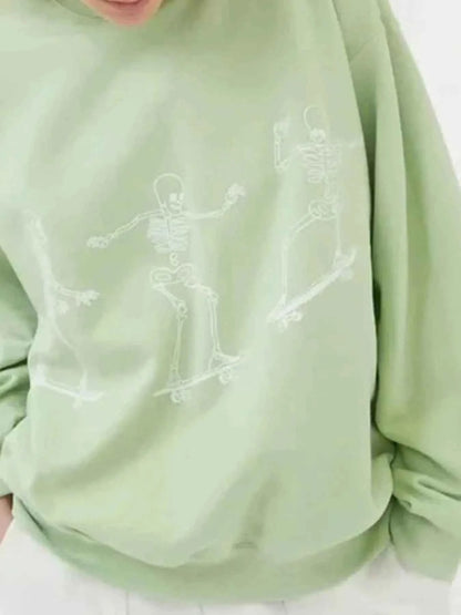 Skeleton Graphic Oversized Sweatshirt
