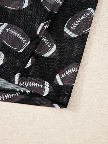 Game Day Mesh Sheer Long Sleeve Top