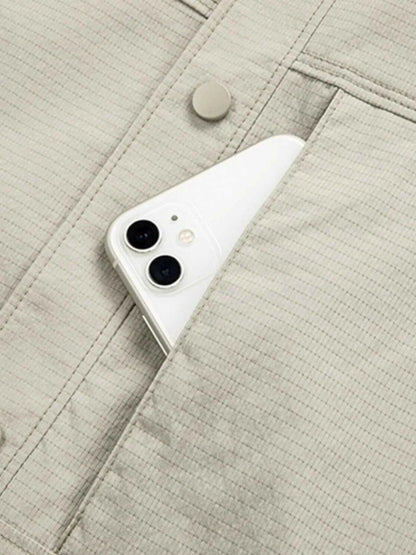 Men's Plus Size Button Up Long Sleeve Jacket