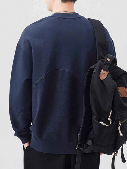 Men's Plus Size Round Neck Long Sleeve Sweatshirt