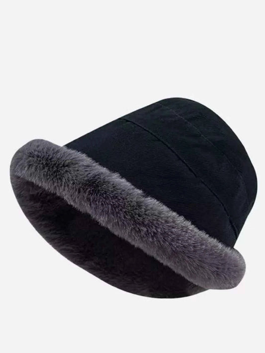 Fur-Trimmed Bucket Hat