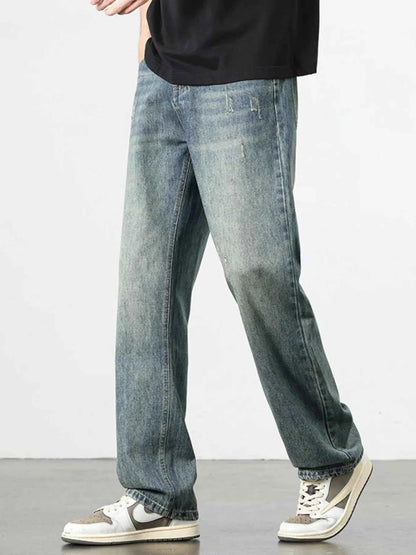 Men's Washed Wide Leg Jeans