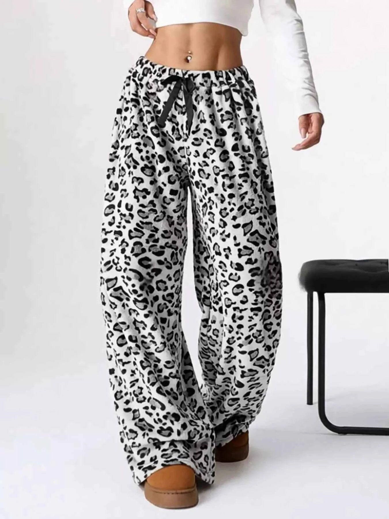 Leopard Wide Leg Pants
