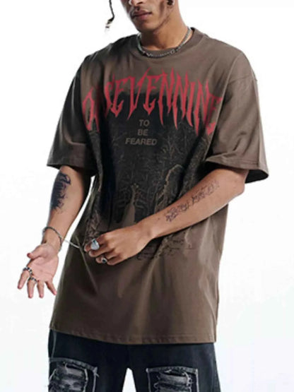 Men's Graphic Round Neck Short Sleeve T-Shirt