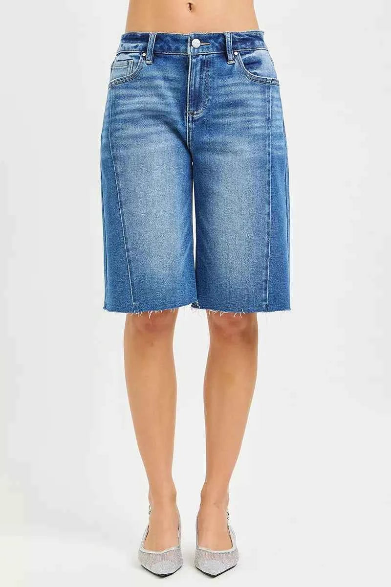 RISEN Raw Hem Slouchy Seamed Jorts